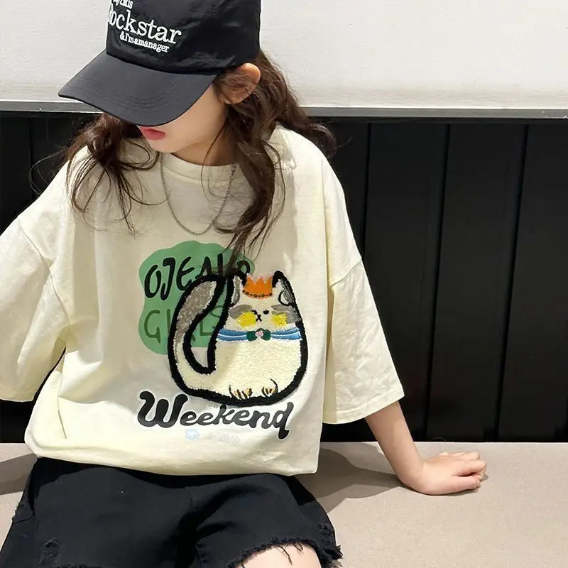FunPaws – Divertida y elegante: camiseta oversize con estampado de gatos