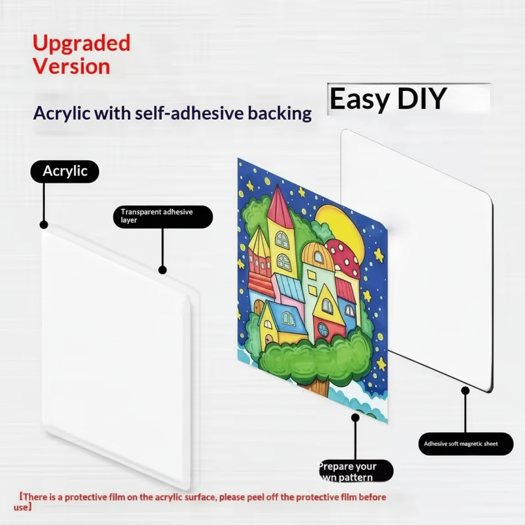FridgeArt – Creativo y personal: juego de imanes acrílicos para la nevera para hacer tú mismo