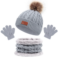 Thumbnail for CozyPom – Cálido y suave: conjunto de invierno con gorro, bufanda y guantes
