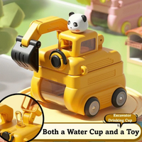 Thumbnail for TinyExcavators – Única y funcional: botella de agua con forma de excavadora y pajita