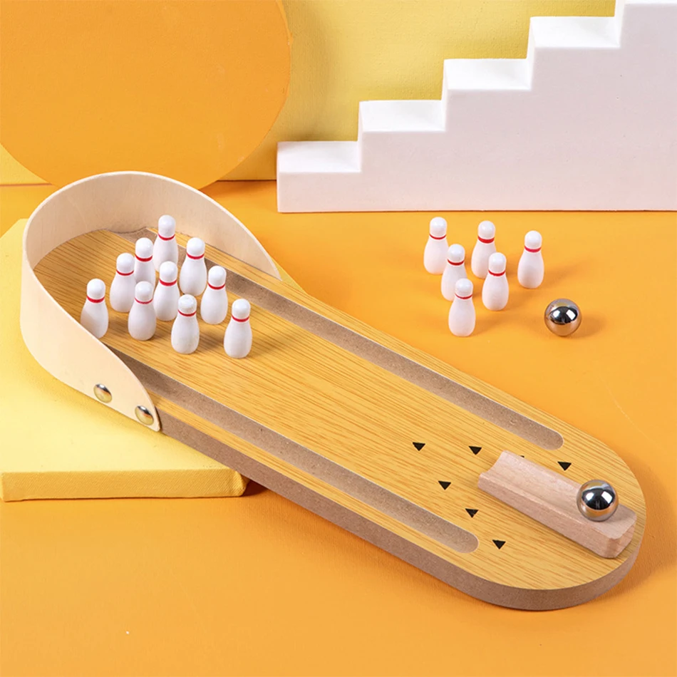 MiniStrike – Divertido e interactivo: juego de bolos de mesa de madera