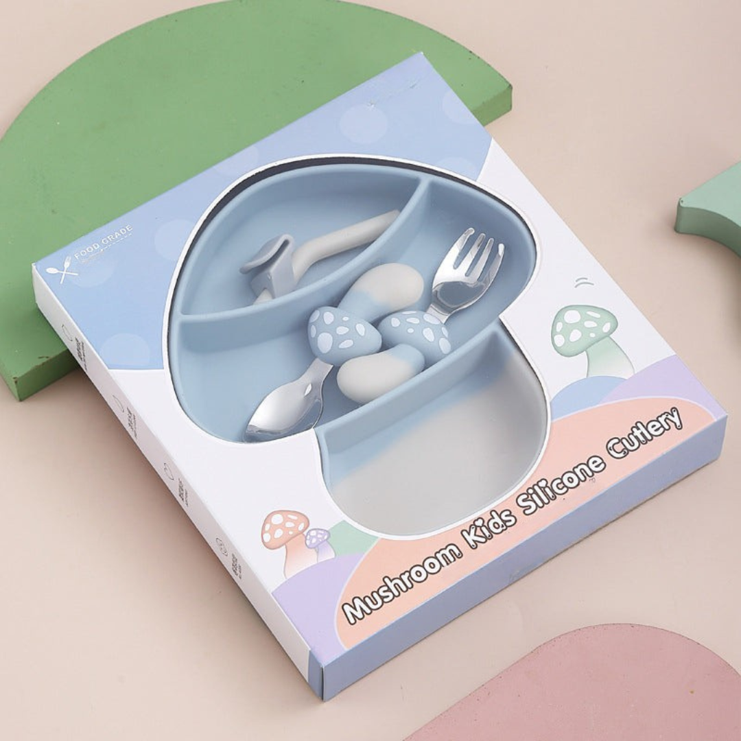 MiniMeal – Seguro y antideslizante: juego de mesa para niños con cubiertos de silicona