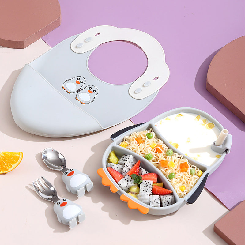 MiniMeal – Seguro y antideslizante: juego de mesa para niños con cubiertos de silicona
