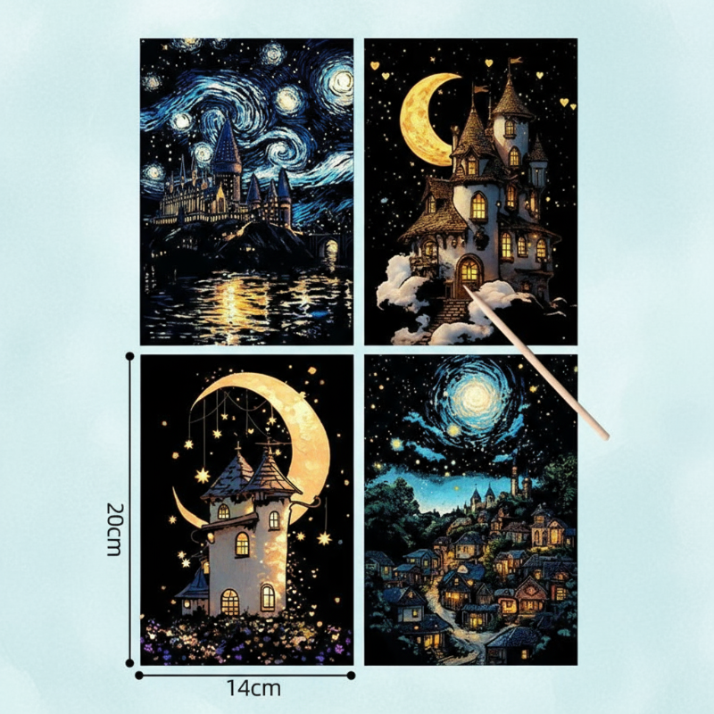 GlowArt – Glow-in-the-dark – Set de tarjetas rasca y gana