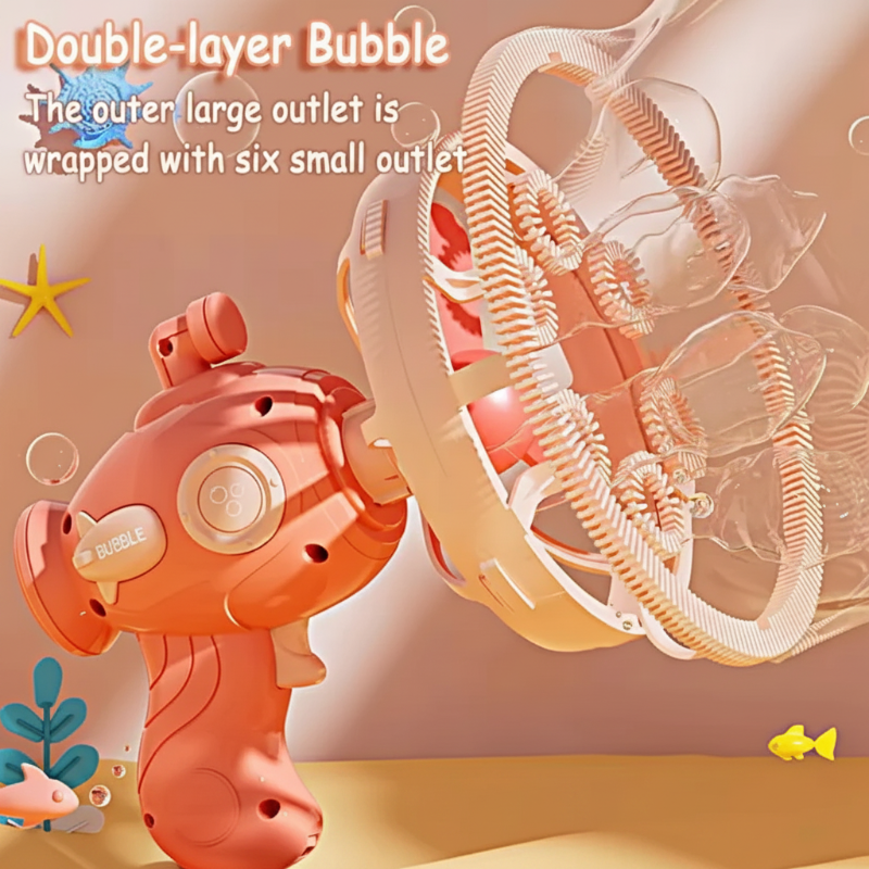 HappyBubbles – Divertido y seguro: pistola de burbujas para niños