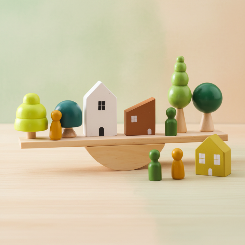 Wooden Forest Blocks – Creatividad y desarrollo – Juego de bloques de madera para apilar