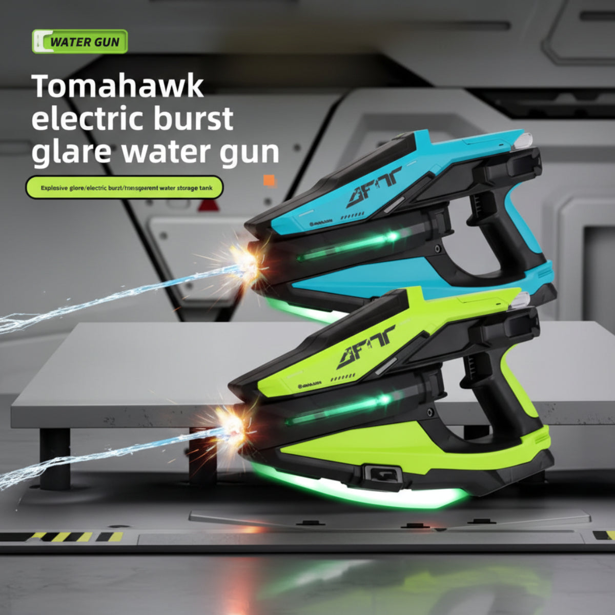 WaterStrike – Potencia y diversión – Pistola de agua automática Tomahawk