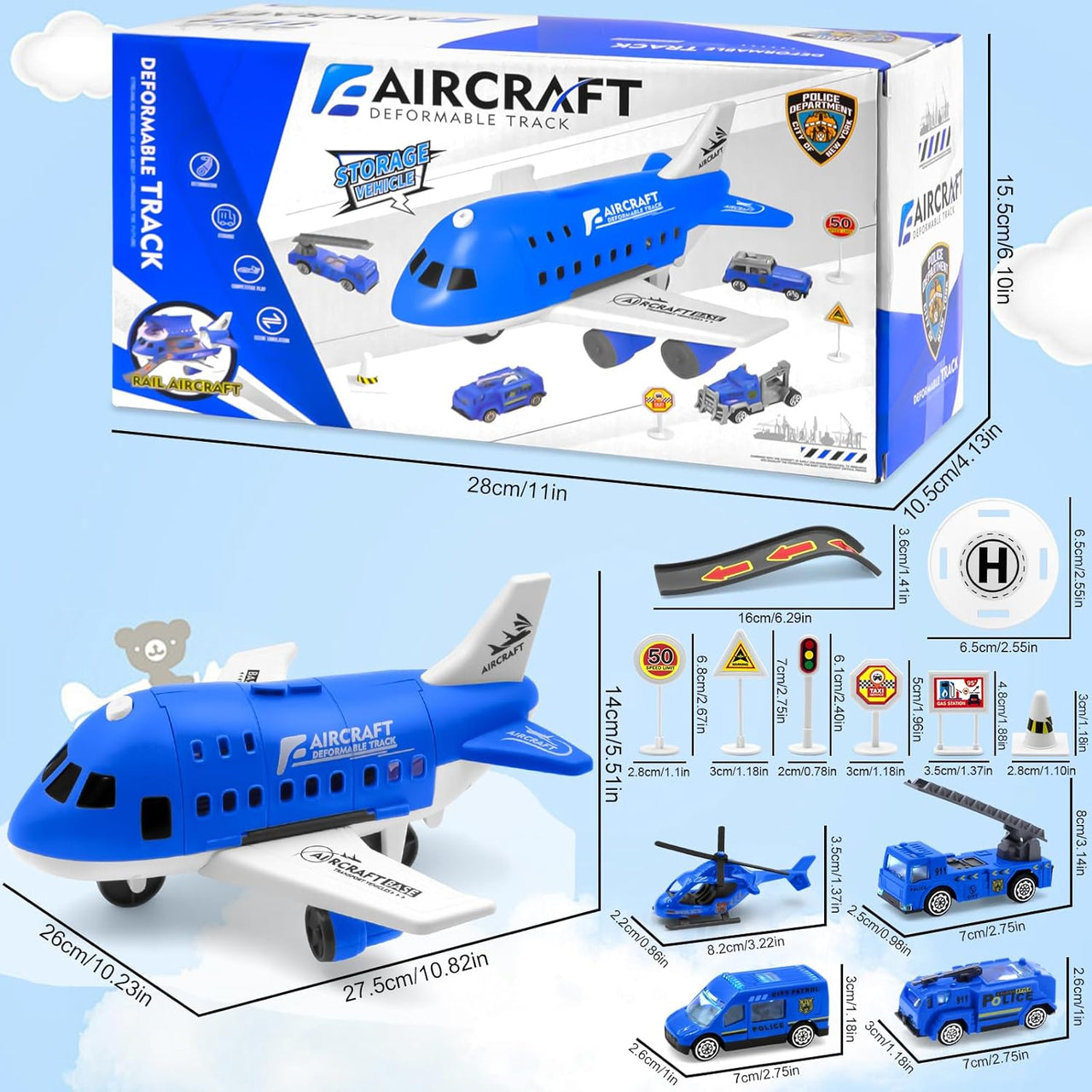 MiniAirBase – Interactivo y educativo – Set de juego de aeropuerto con vehículos