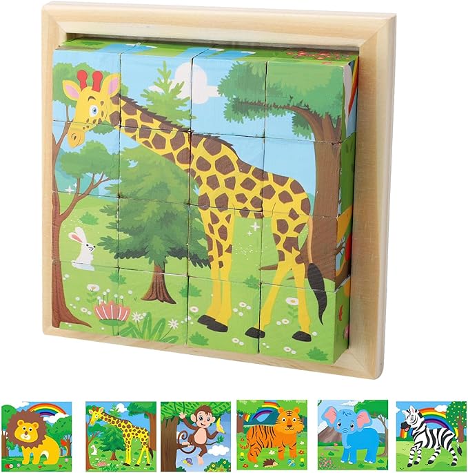 CubePuzzle – Divertido y educativo - Puzzle 3D de bloques de madera