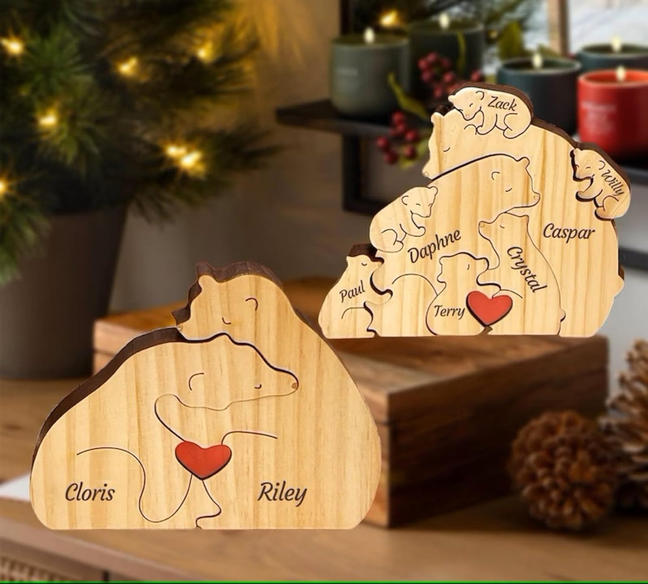 Family Puzzle™ – Regalo personalizado para el Día de la Madre con una familia de ositos