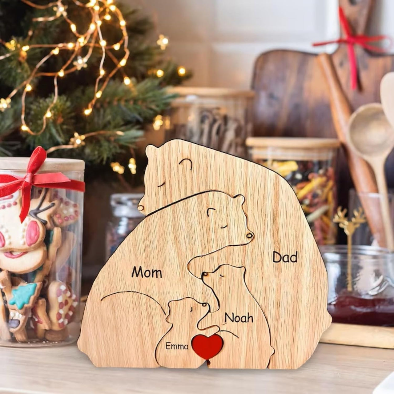 Family Puzzle™ – Regalo personalizado para el Día de la Madre con una familia de ositos