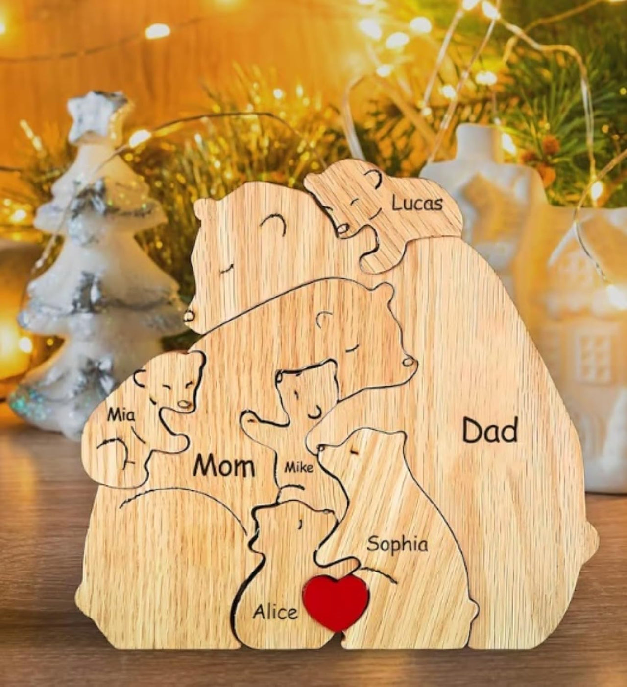 Family Puzzle™ – Regalo personalizado para el Día de la Madre con una familia de ositos