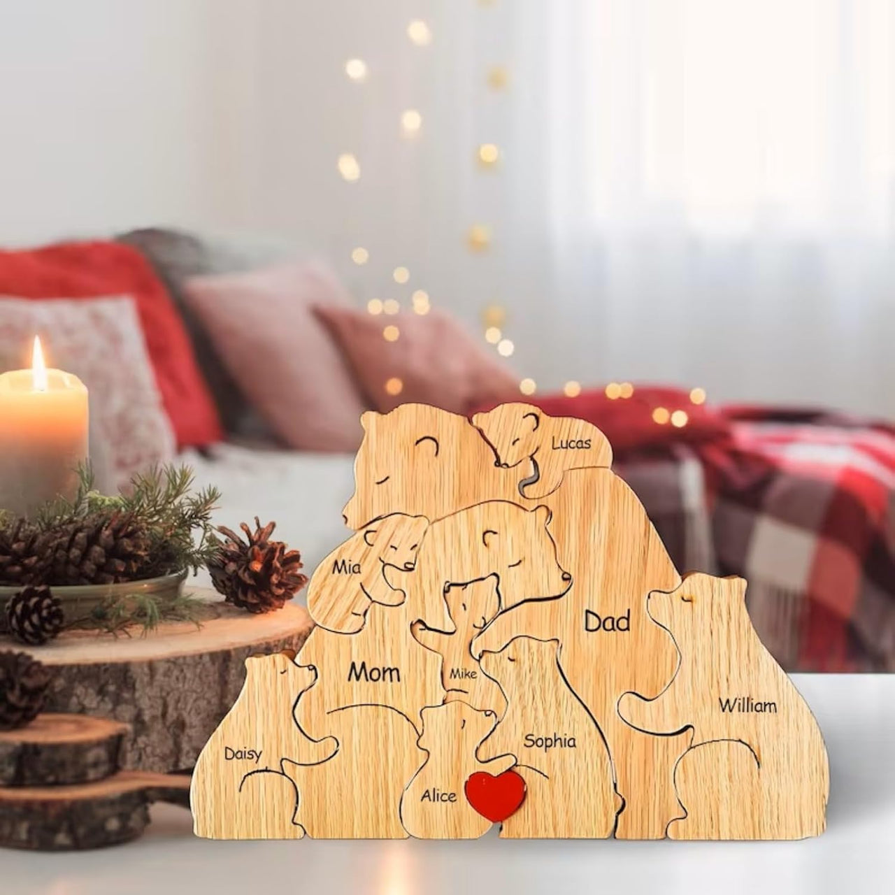 Family Puzzle™ – Regalo personalizado para el Día de la Madre con una familia de ositos