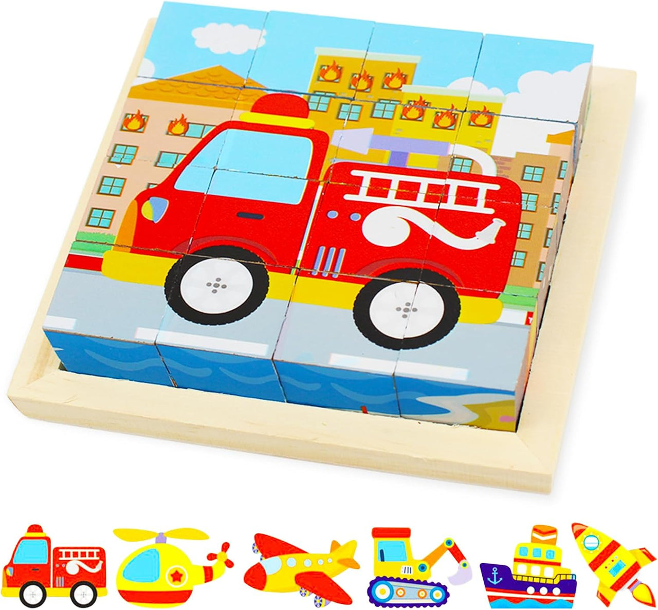 CubePuzzle – Divertido y educativo - Puzzle 3D de bloques de madera