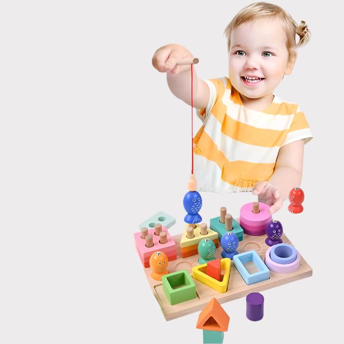 Pesca de colores - Creativo y educativo - Juego de pesca de madera