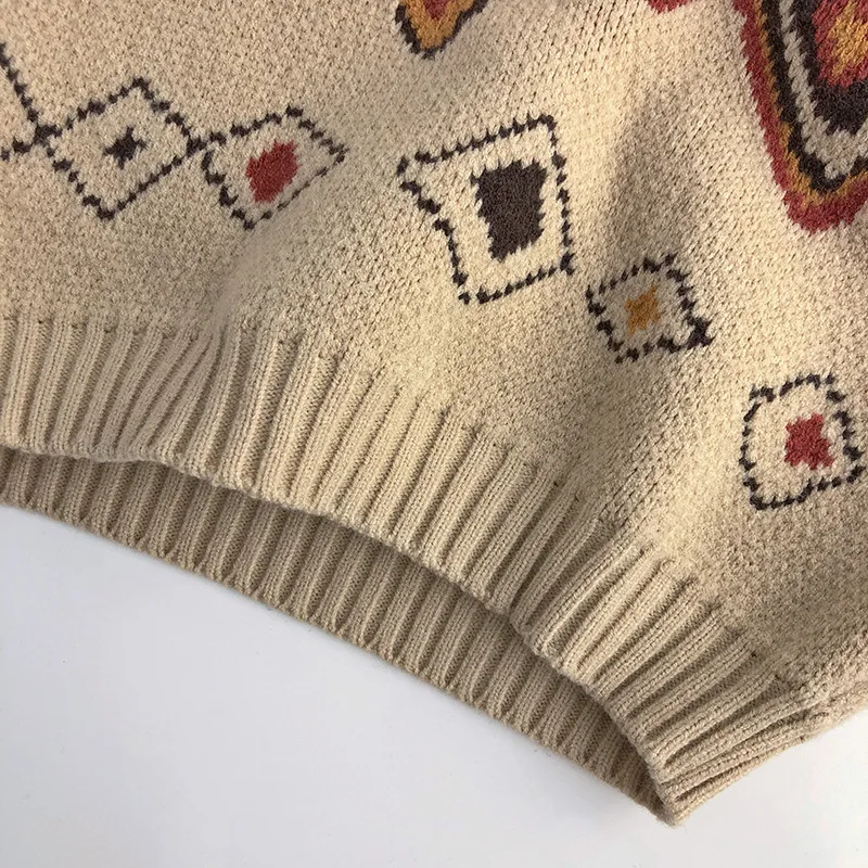 LittleRetro – Cálido y elegante: jersey de punto para niño con motivo de rombos