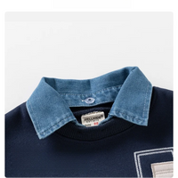 Thumbnail for CoolJunior – Cálido y elegante: jersey para niño con cuello de denim