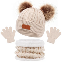 Thumbnail for CozyPom – Cálido y suave: conjunto de invierno con gorro, bufanda y guantes