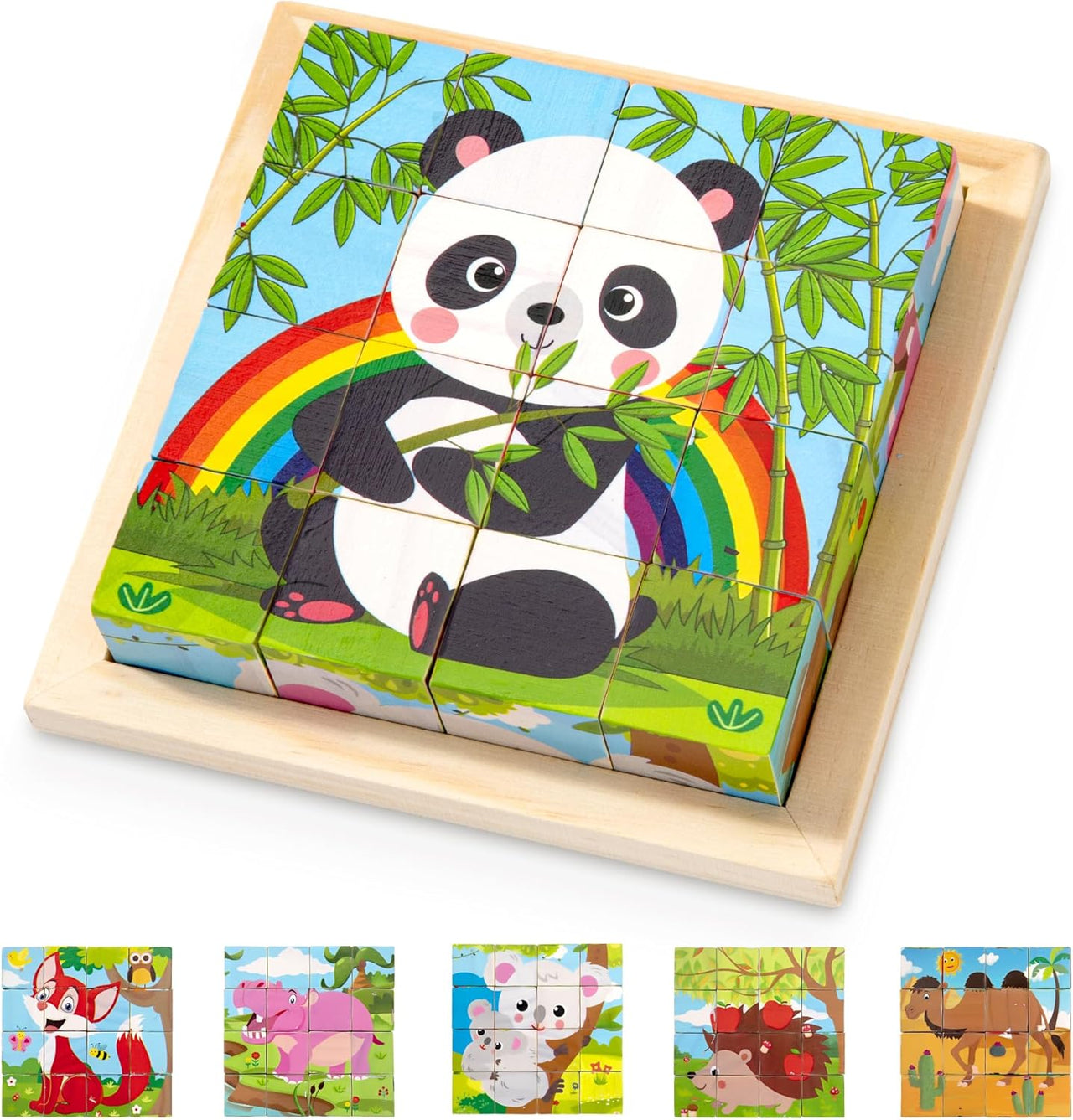 CubePuzzle – Divertido y educativo - Puzzle 3D de bloques de madera