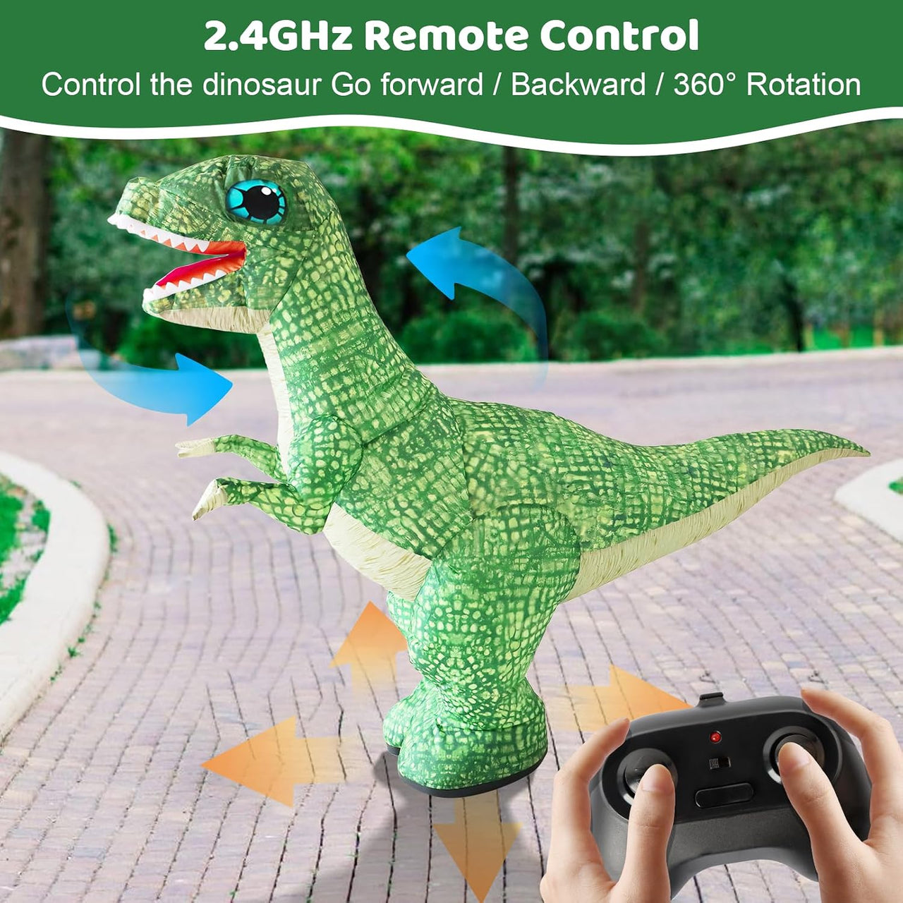 MegaDino – Aventurero e interactivo: dinosaurio hinchable con control remoto