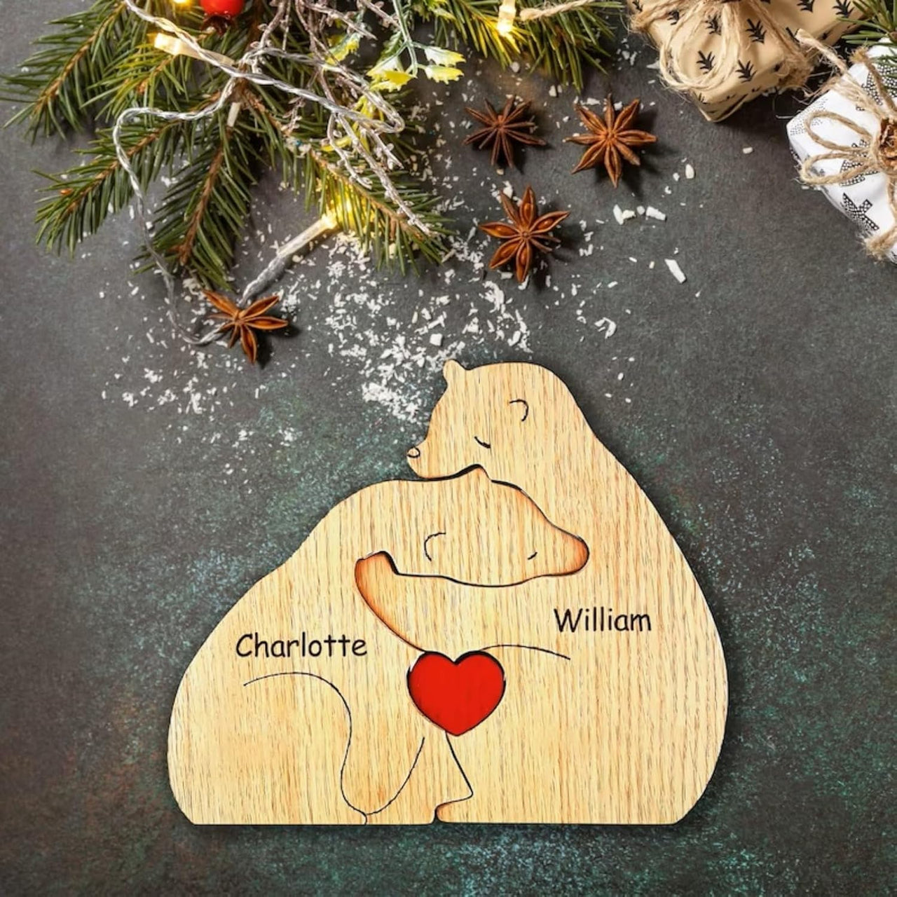 Family Puzzle™ – Regalo personalizado para el Día de la Madre con una familia de ositos