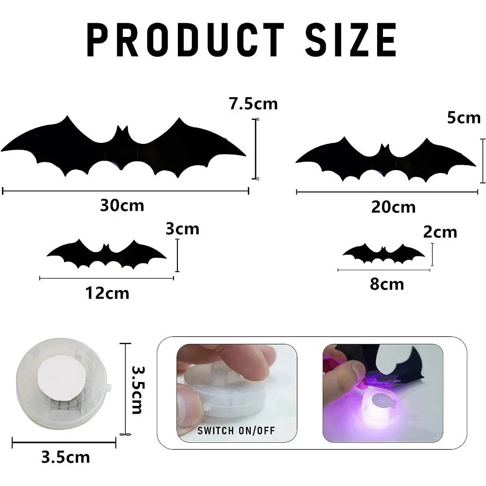 SpookyGlow – Espeluznante y evocador: decoración de pared LED con murciélagos de Halloween