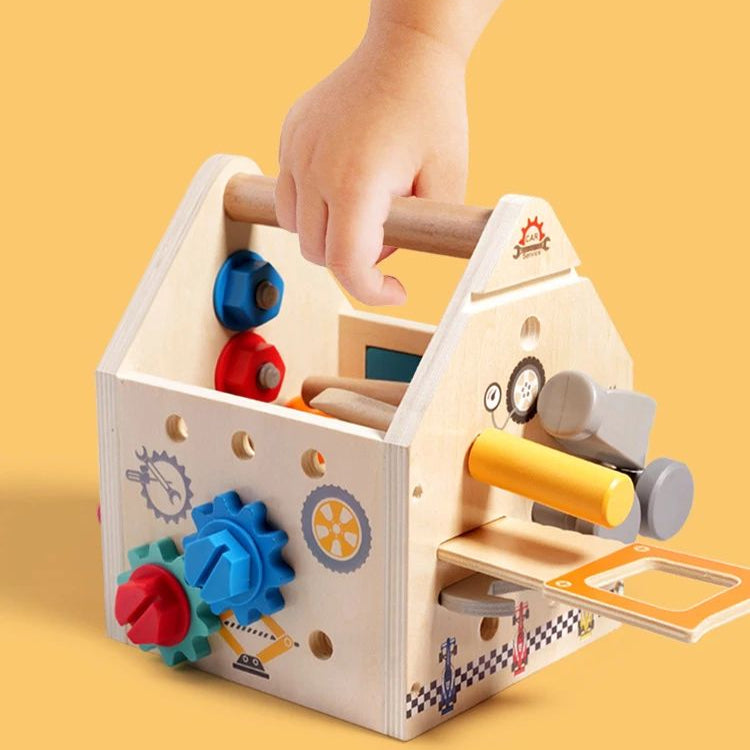 Busy Box™ - Descubre y aprende - Caja de actividades de madera