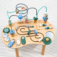 Thumbnail for WoodMaze – Divertido y educativo – Mesa de actividades de madera con laberinto de cuentas
