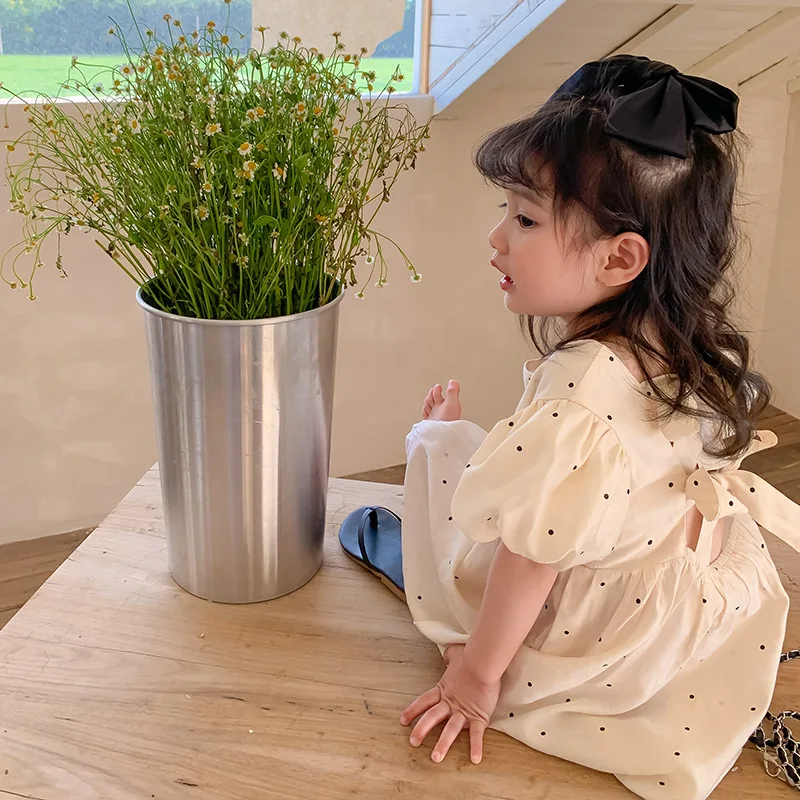 LittleTwinkle – Suave y cómoda – Vestido infantil con dos lazos