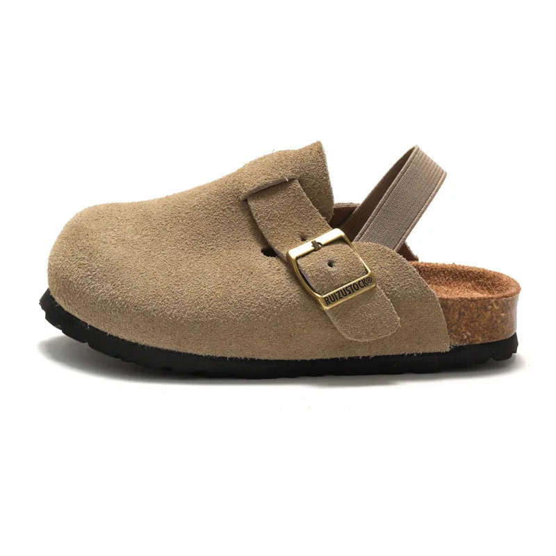 LittleWalk – Cómodas y modernas: sandalias tipo zueco de ante