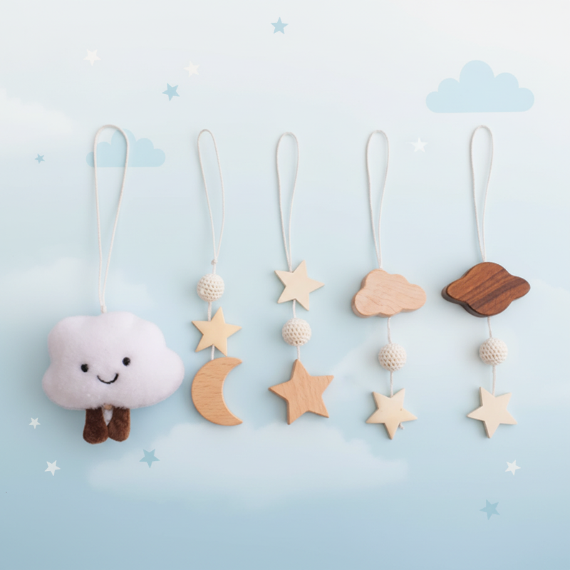Wooden Baby Rattle Toy – Sensorial y seguro – Gimnasio para bebés