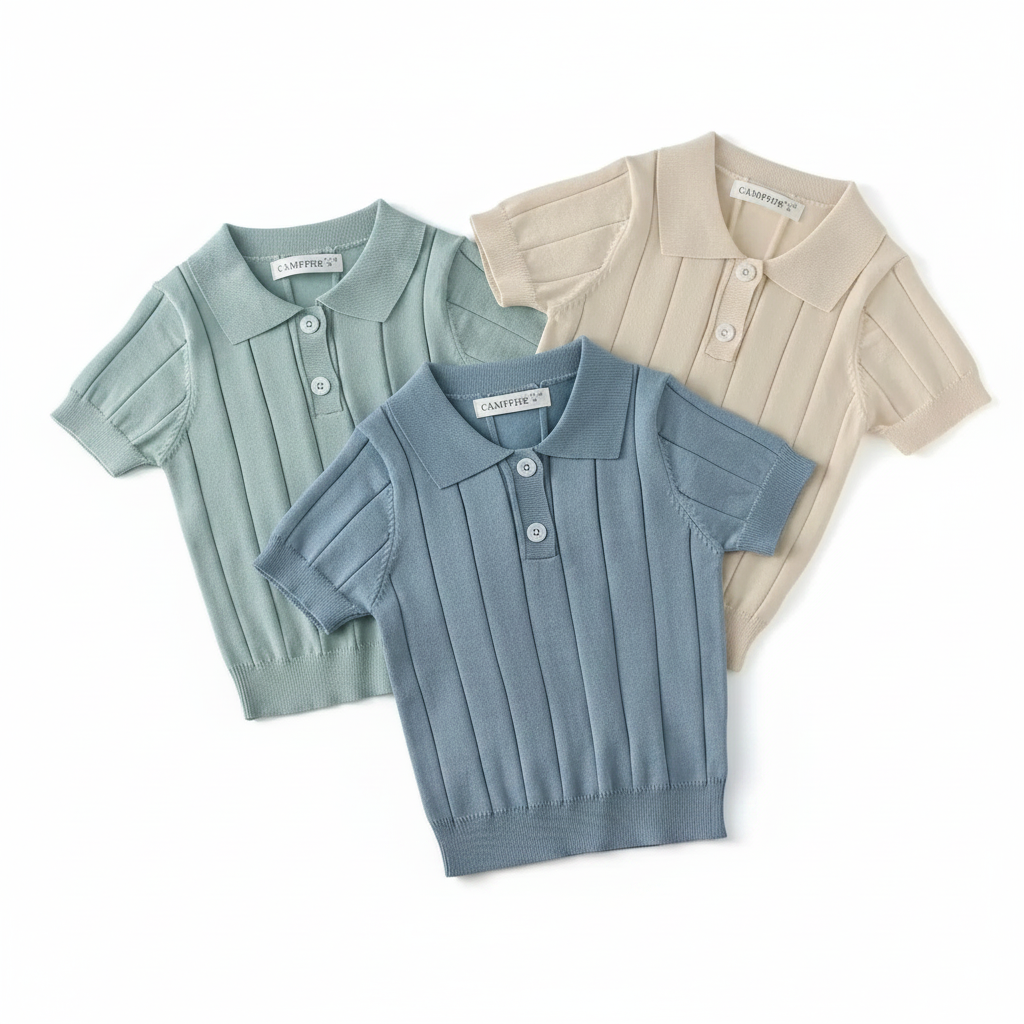 MiniLuxe – Elegante y cómoda: camiseta polo de tejido de punto