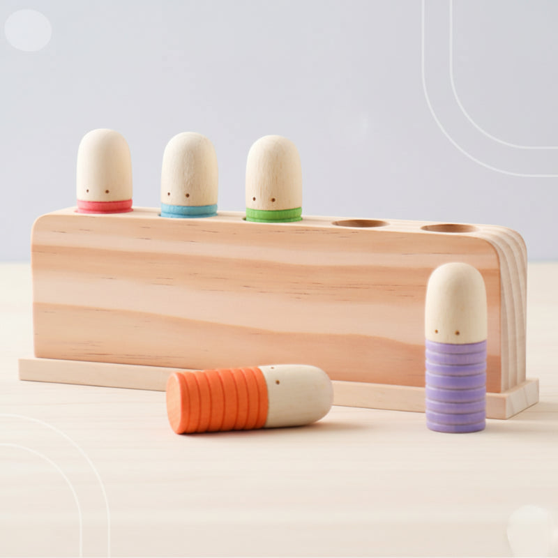 Color Spring: jugar y desarrollarse: juguetes sensoriales de madera para bebés