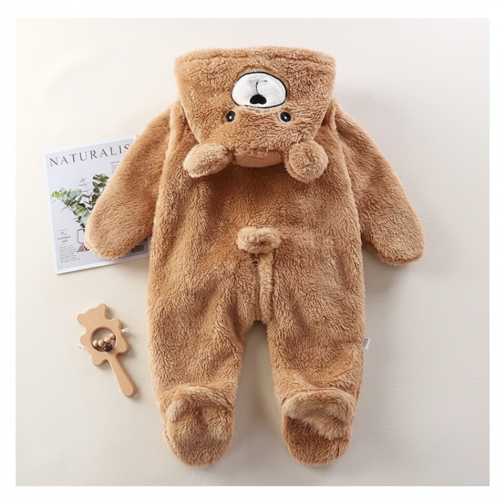 CozyBear – Suave y cálido – Body para bebé con capucha de animales