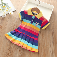 Thumbnail for RainbowBabe – Fresco y colorido – Vestido polo para niña