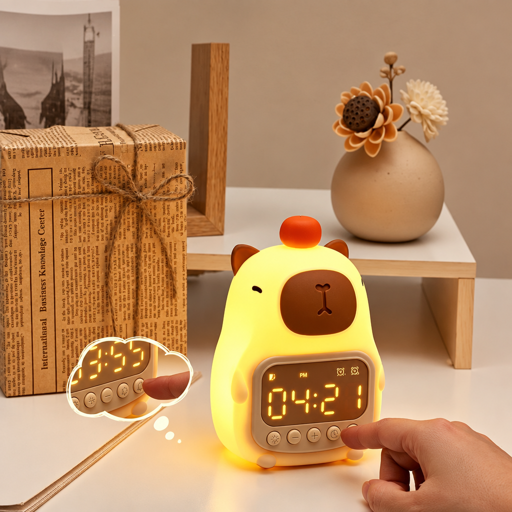 CappyClock – Bonito y multifuncional: despertador digital para niños con luz nocturna