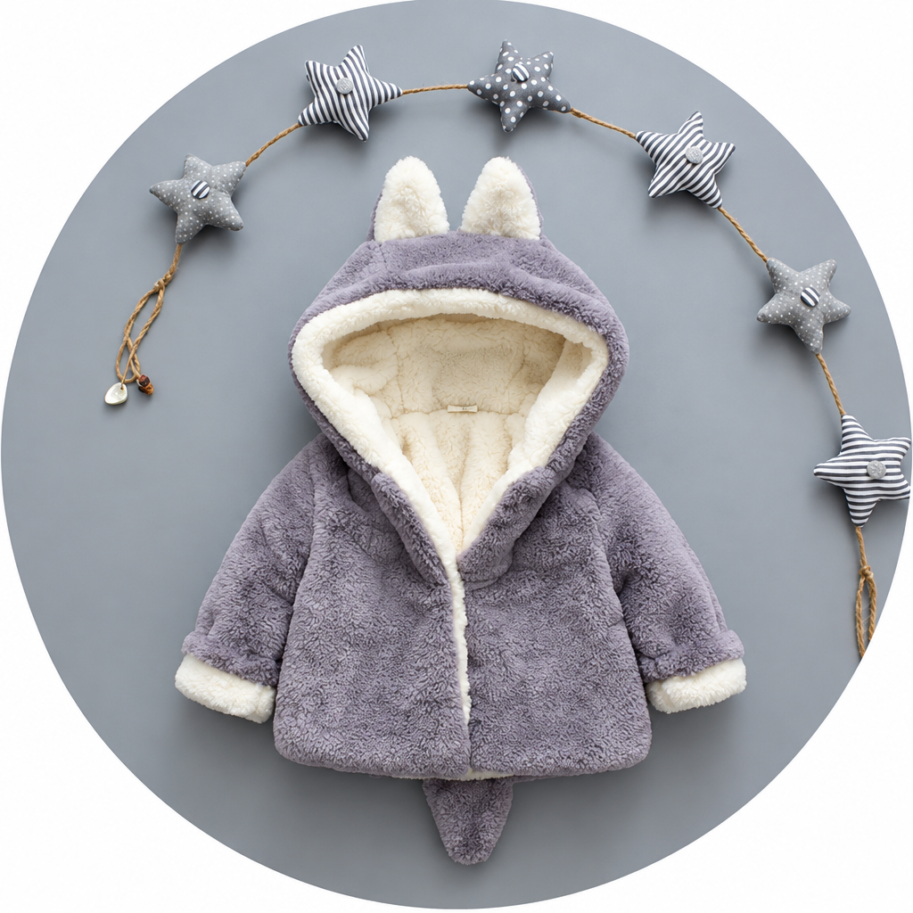 CozyPrincess – Cálida y suave – Chaqueta de felpa con capucha para niñas