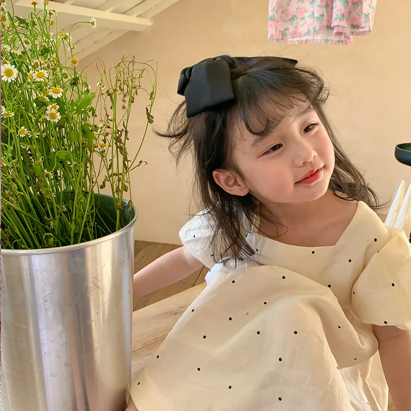 LittleTwinkle – Suave y cómoda – Vestido infantil con dos lazos