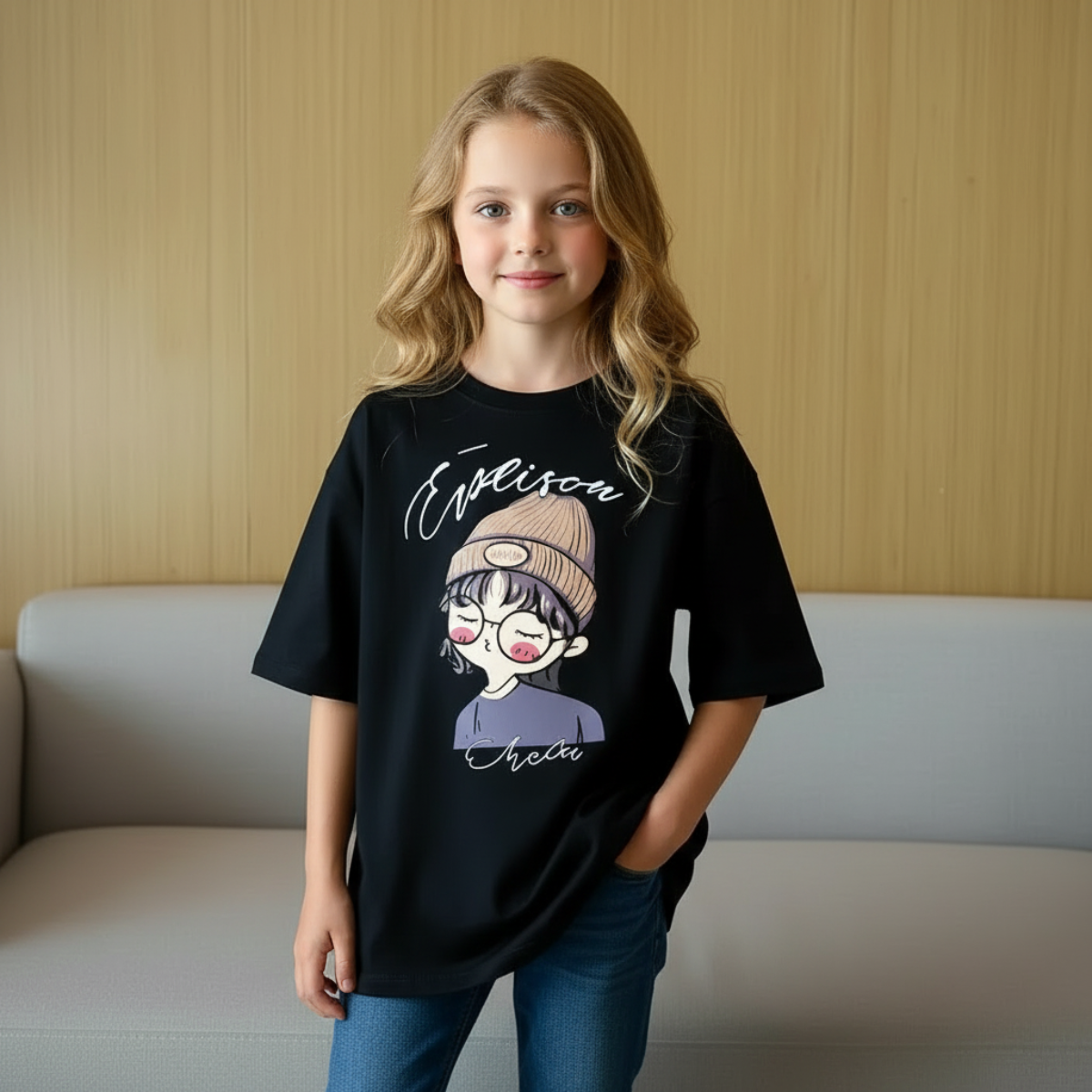 CuteStyle – A la última y cómoda: camiseta con estampado de dibujos animados oversize
