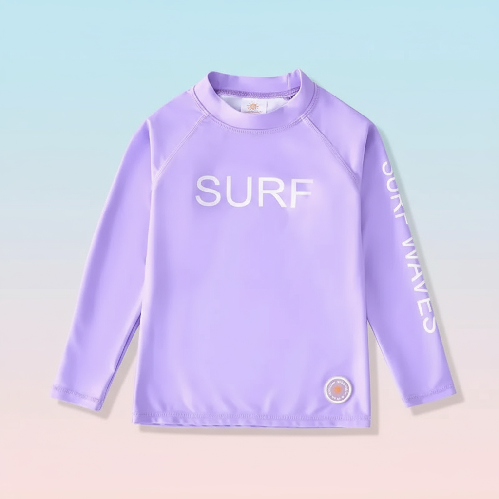 SunShield – Protectora y flexible: camiseta de surf para niños con manga larga y UPF 50+.