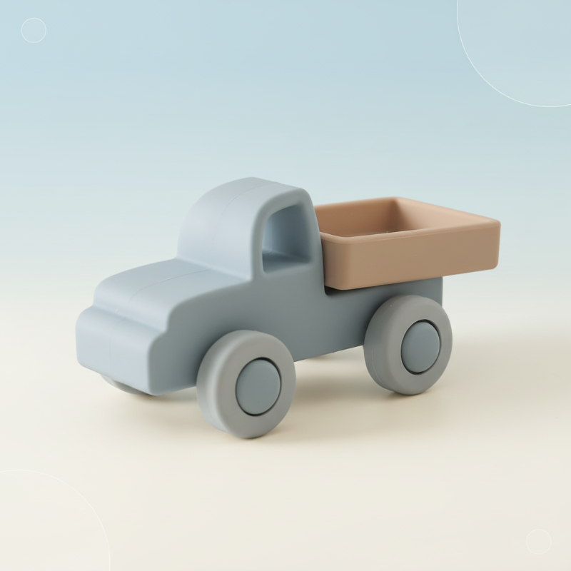 Montessori Silicone Toy Car – Seguro y apto para morder: juguete de silicona con forma de vehículo para morder