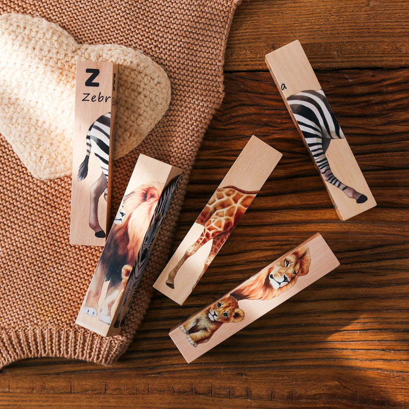 ZooStack – Madera e interactivo – Puzzle de bloques de animales