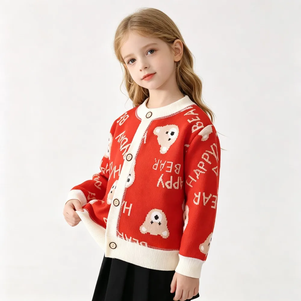 CozyCardi – Suave y cálido: chaleco de punto con bonitos estampados