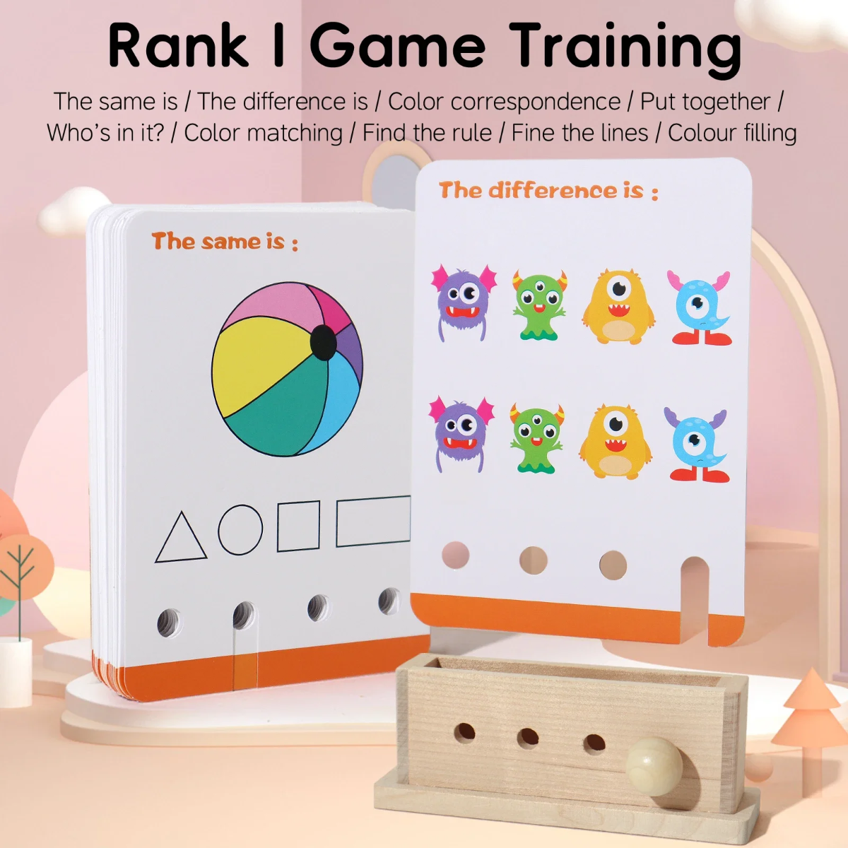 BrainyKids – Lógico y divertido – Juego educativo de cartas de madera