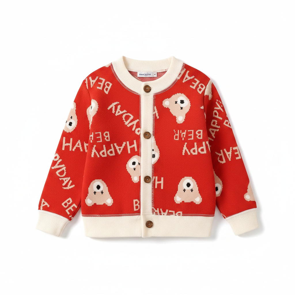 CozyCardi – Suave y cálido: chaleco de punto con bonitos estampados