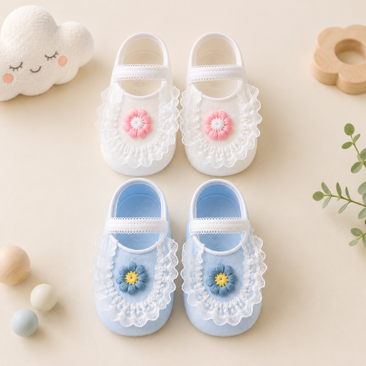 SweetFeet – Suaves y monísimas: calcetines de bebé con flores y encaje