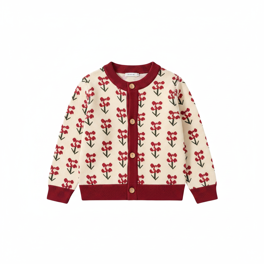 CozyCardi – Suave y cálido: chaleco de punto con bonitos estampados
