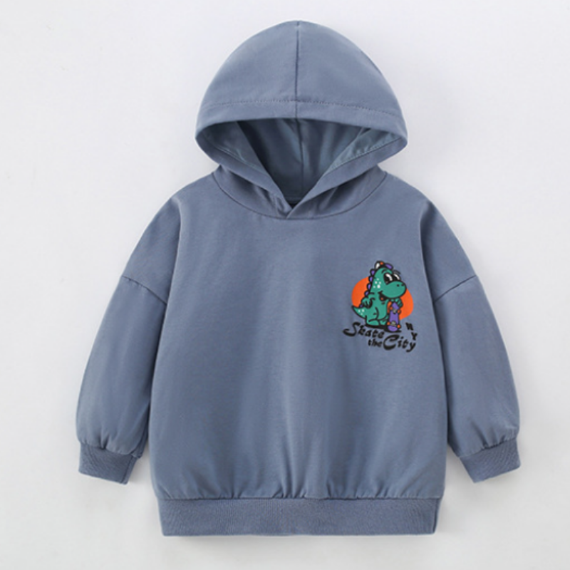 DinoStyle – Cálida y transpirable: sudadera con capucha con estampado de Triceratops
