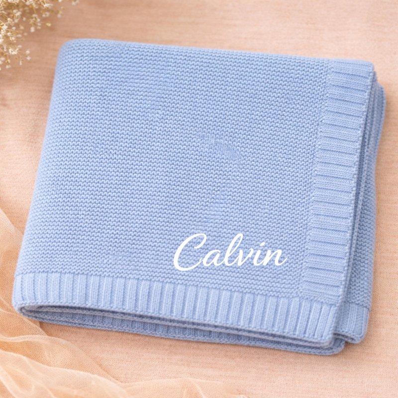 Personalized Baby Blanket – Suave y única: manta de algodón personalizada con bordado