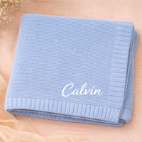 Thumbnail for Personalized Baby Blanket – Suave y única: manta de algodón personalizada con bordado